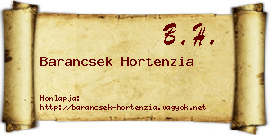 Barancsek Hortenzia névjegykártya